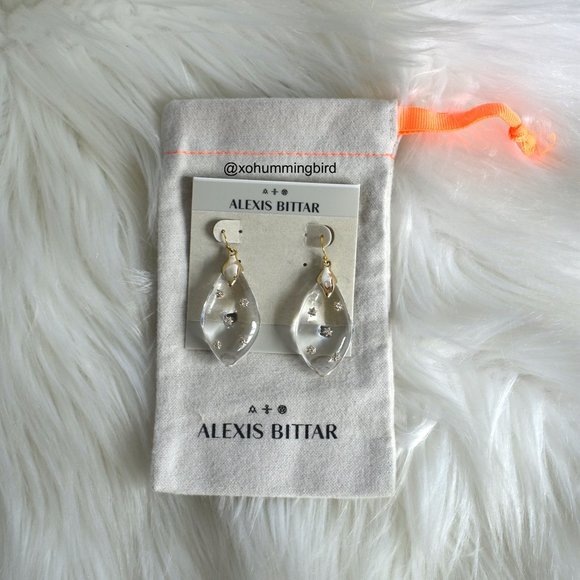 Alexis Bittar | Spike Studded Wire Drop Earring (Clear) - Picture 2 of 7